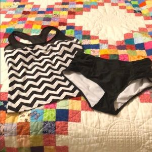 Black and white razor back swimming suit